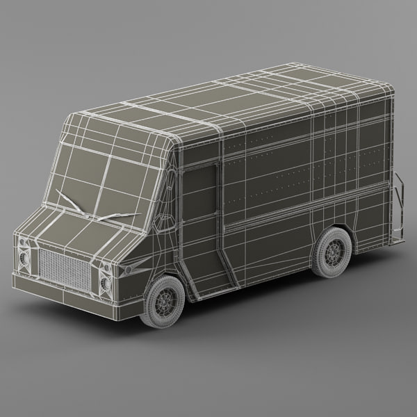 courier delivery truck purolator 3d model - Purolator Courier truck Morgan Olson van... by Leeift